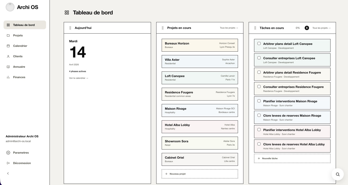 Architecture demo home screen